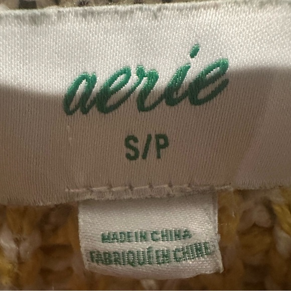 (Sold)Aerie Festive Feels Crewneck Sweater Soft Oversized Fair Isle Gray Small - Picture 7 of 10